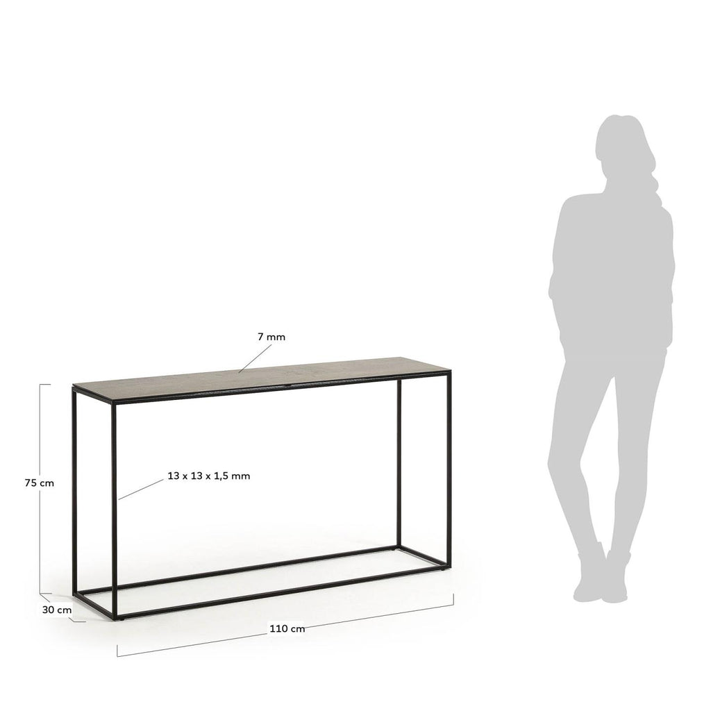 Rewena console table with porcelain top and steel structure, 110 x 75 cm