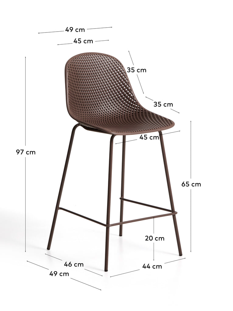 Tabouret d’extérieur Quinby marron 65 cm