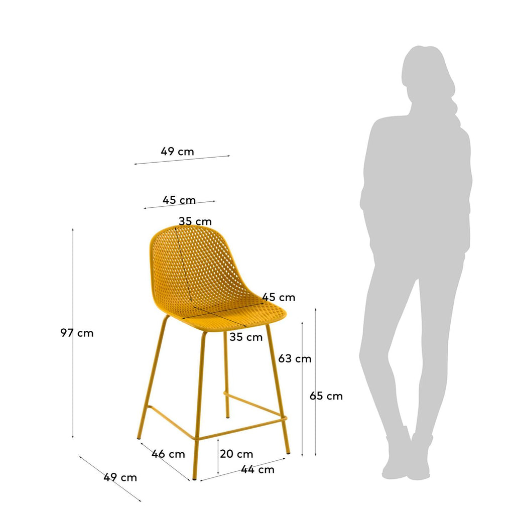 Tabouret extérieur Quinby jaune hauteur 65 cm