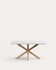 Table Argo en mélaminé finition blanche et pieds en acier effet bois 160 x 100 cm