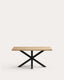 Table Argo en mélaminé finition naturelle et pieds en acier finition noire 160 x 100 cm