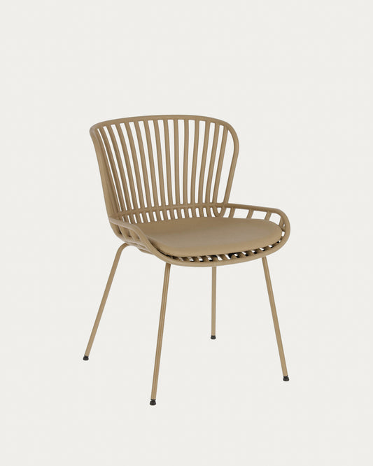 Chaise Surpik avec pieds en acier fintition beige
