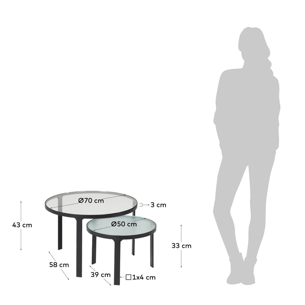 Oni set of 2 side tables Ø 70 cm / Ø 50 cm