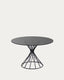 Niut round glass table with solid steel legs with black finish Ø 120 cm