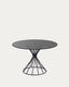 Table ronde Niut en verre et pieds en acier finition noire Ø 120 cm