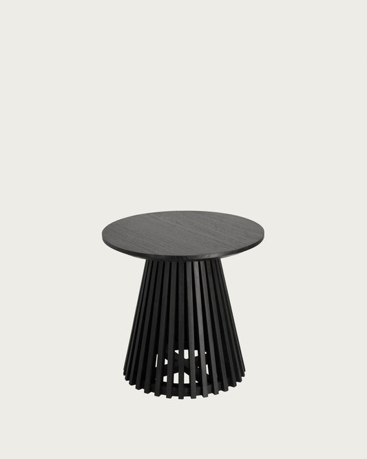 Table d’appoint Jeanette en bois de Mindy noir Ø 50 cm