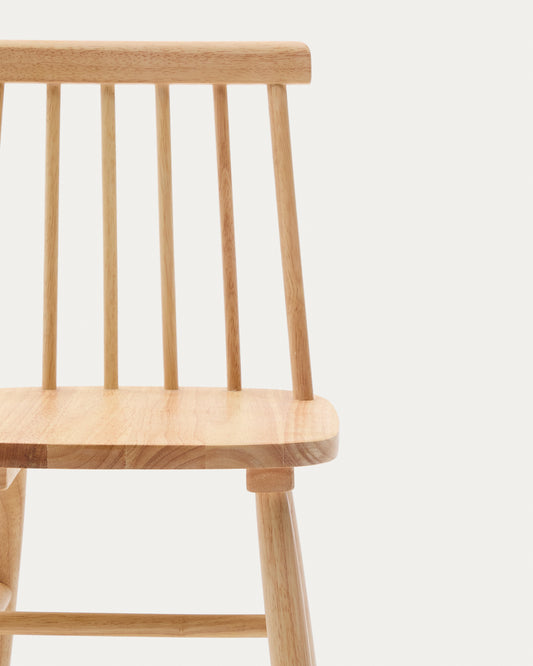Chaise enfant Tressia bois d'hévéa avec finition naturelle