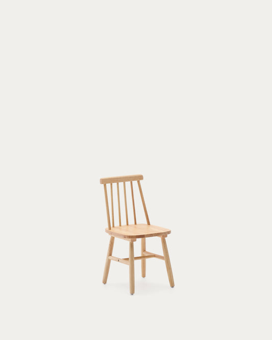 Tressia kids chair in solid rubber wood with natural finish