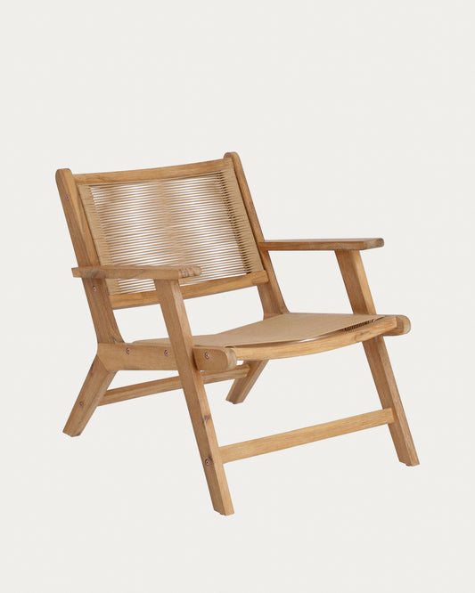 Fauteuil Geralda en bois d’acacia avec finition naturelle FSC 100 %