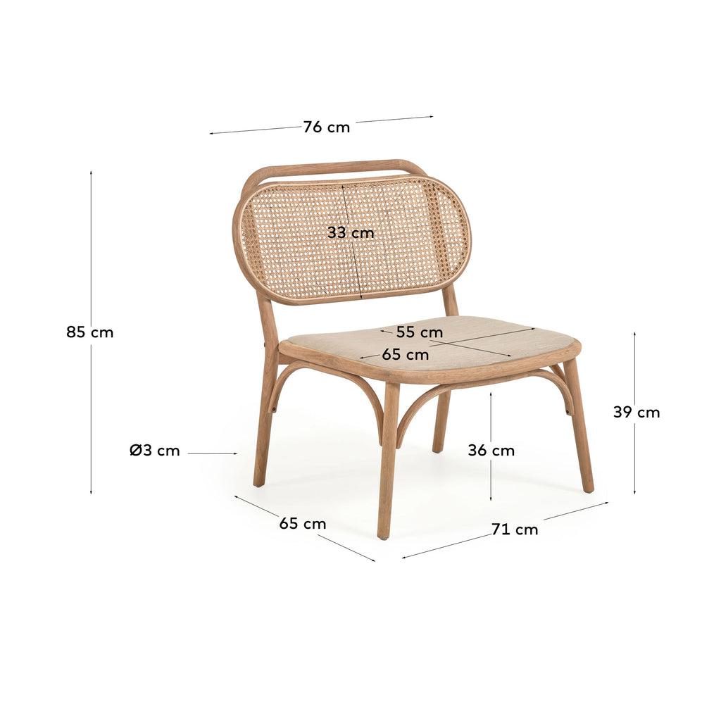 Fauteuil Doriane bois de chêne finition naturelle siège avec revêtement FSC Mix Credit