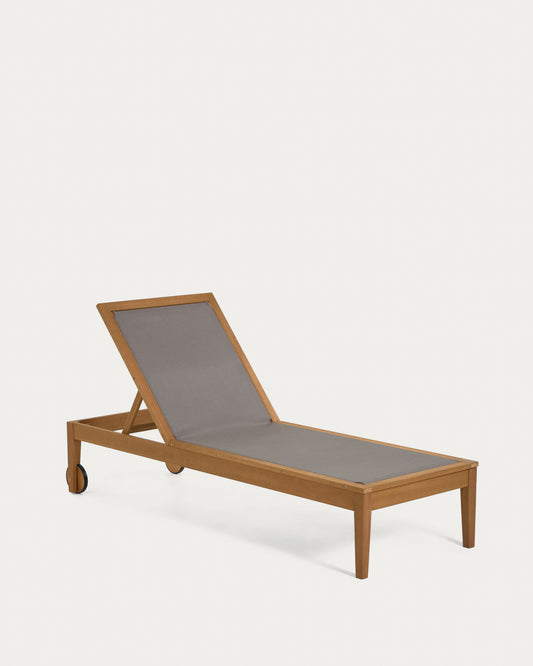Bain de soleil Caterin gris en bois d'eucalyptus FSC 100%