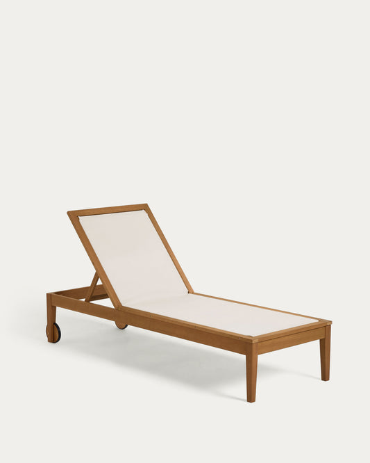 Bain de soleil Caterin beige en bois d'eucalyptus FSC 100%