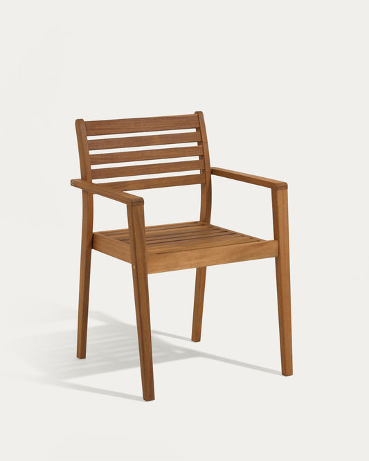 Chaise empilable d’extérieur Hanzel en bois massif d’acacia FSC 100 %