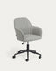 Chaise de bureau Madina gris clair et pieds en acier noir mat