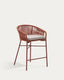 Tabouret Yanet en corde terracotta et acier galvanisé, hauteur 65 cm