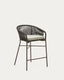 Tabouret Yanet en corde verte et acier galvanisé, hauteur 65 cm