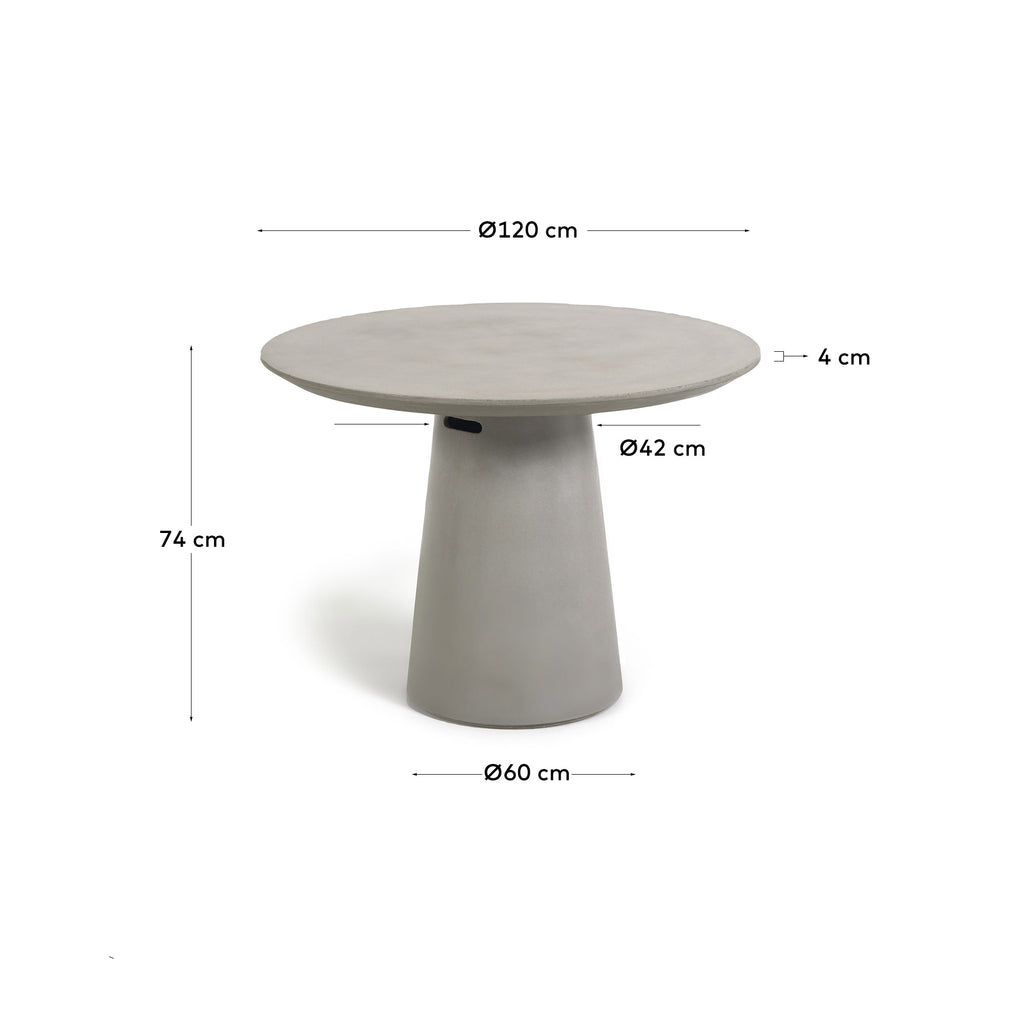 Table ronde de jardin Itai en ciment Ø 120 cm