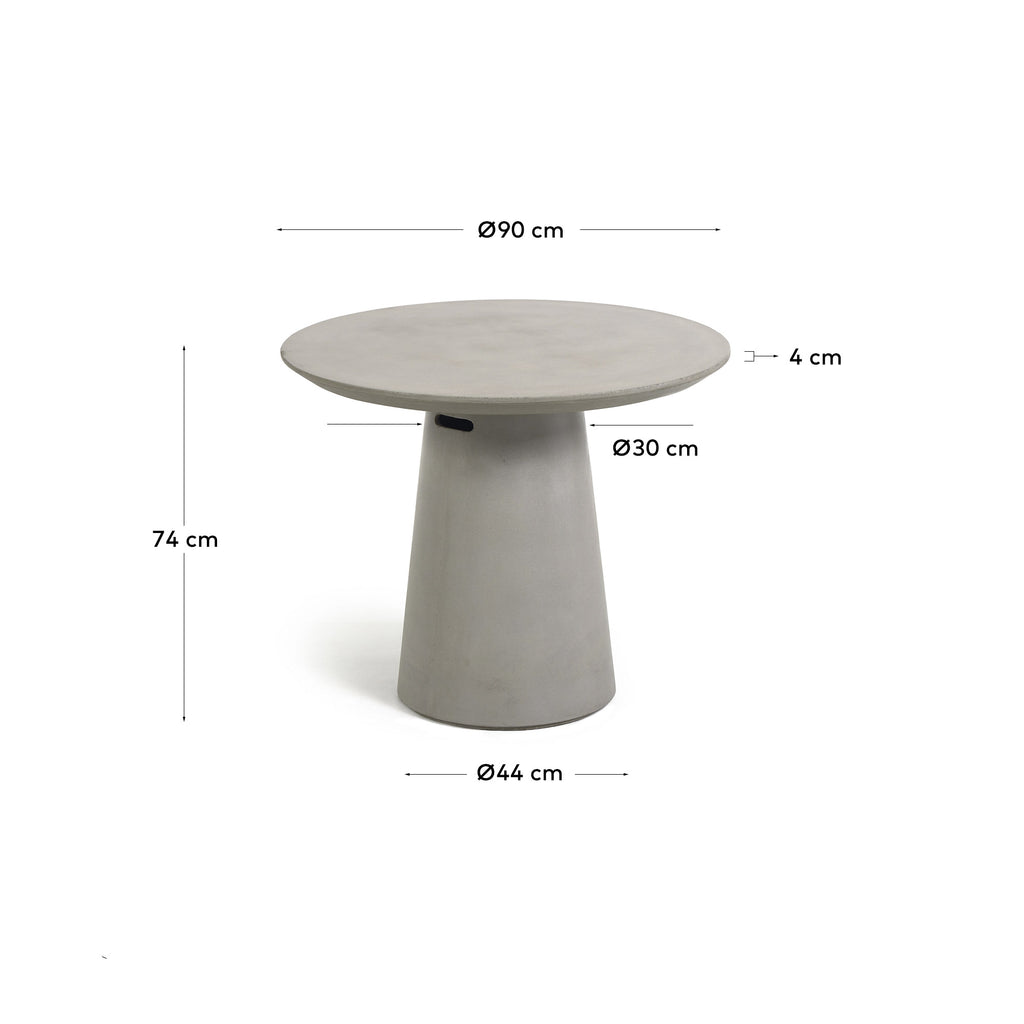 Table ronde de jardin Itai en ciment Ø 90 cm