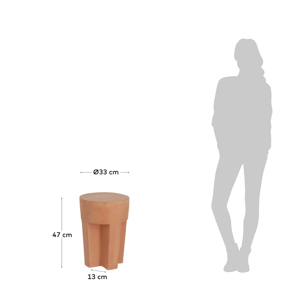 Table d'appoint ronde Vilena en terre cuite de Ø 33 cm