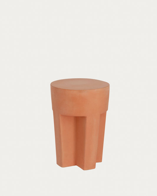 Table d'appoint ronde Vilena en terre cuite de Ø 33 cm