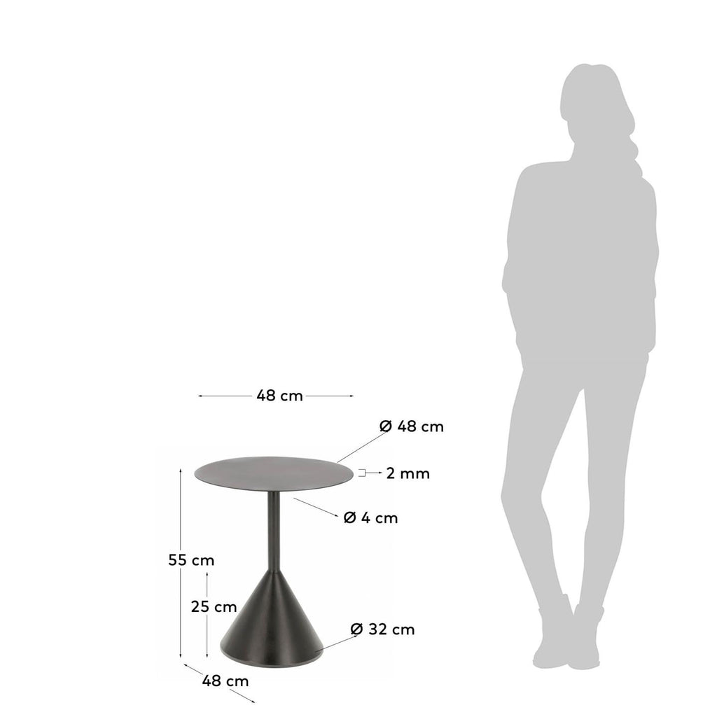 Yinan side table Ø 48 cm black