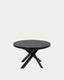 Vashti extendable round glass table with steel legs with black finish Ø 120 (160) cm