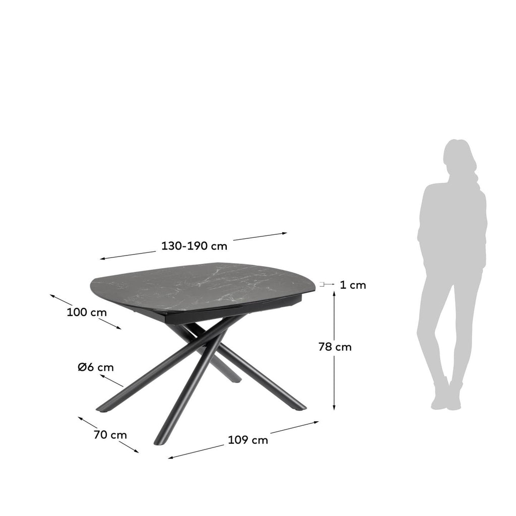Yodalia extendable table 130 (190) x 100 cm porcelain