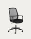 Chaise de bureau Melva noir et pieds en acier noir
