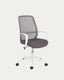 Chaise de bureau Melva grise et pieds en acier blanc