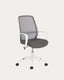 Melva office chair in grey and legs made of steel in white