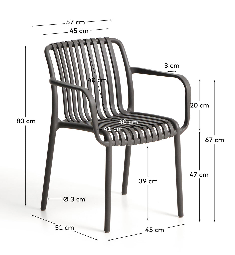 Chaise empilable d’extérieur Isabellini graphite