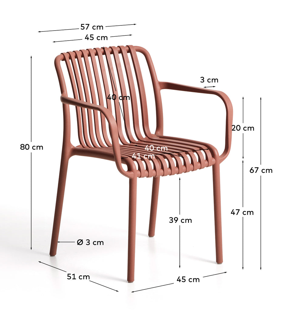 Chaise empilable d’extérieur Isabellini terracotta