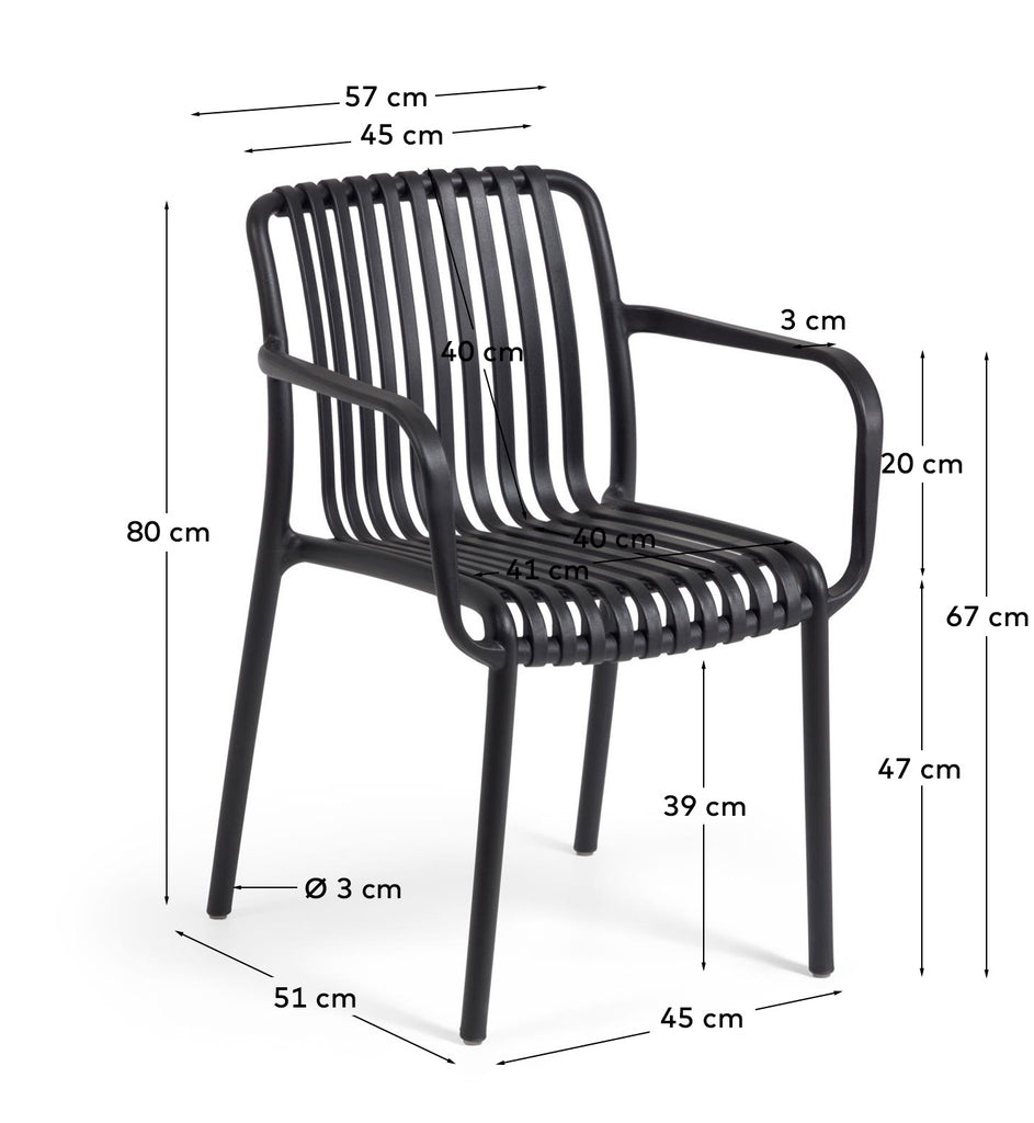 Chaise de jardin Isabellini noire
