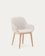 Chaise Konna beige et pieds en bois de frêne  finition naturelle