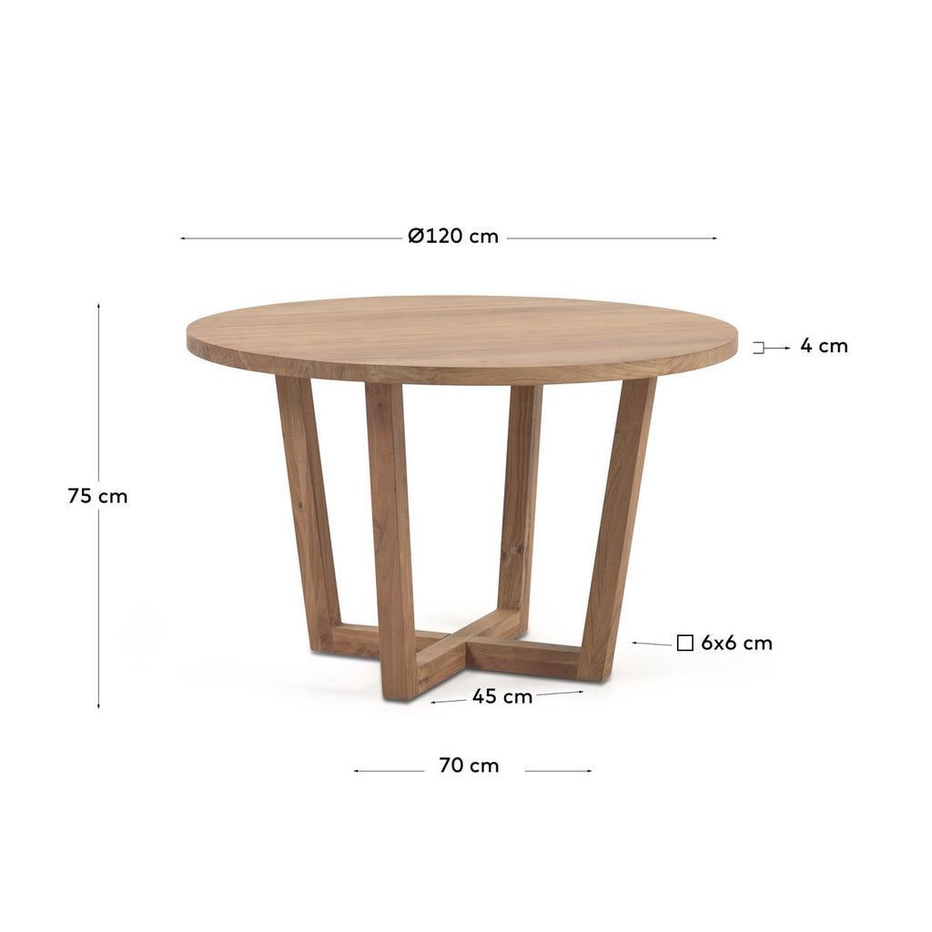Table ronde Nahla en bois d'acacia finition naturelle Ø 120cm