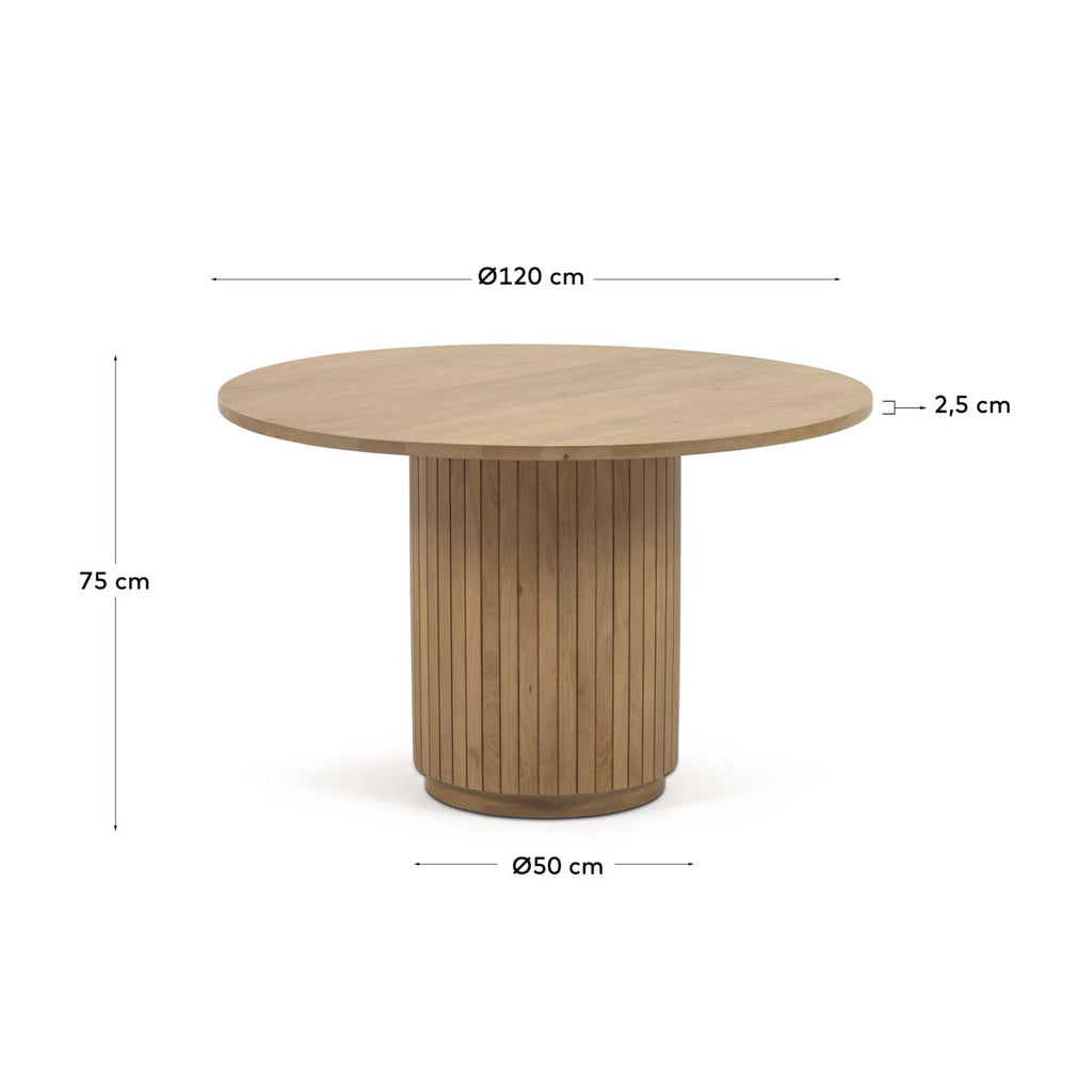 Table ronde Licia en bois de manguier finition naturelle Ø 120cm