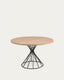 Table ronde Niut en mélaminé finition naturelle et pieds en acier finition noire Ø 120 cm