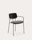 Chaise empilable Maureen en contreplaqué de peuplier finition couleur foncée et métal finition laiton FSC 100 %