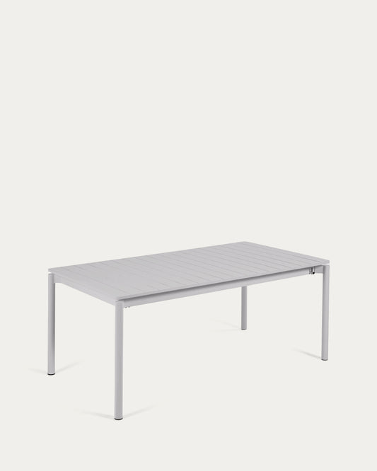 Table extensible d'extérieur Zaltana en aluminium finition gris clair 180 (240) x 100 cm