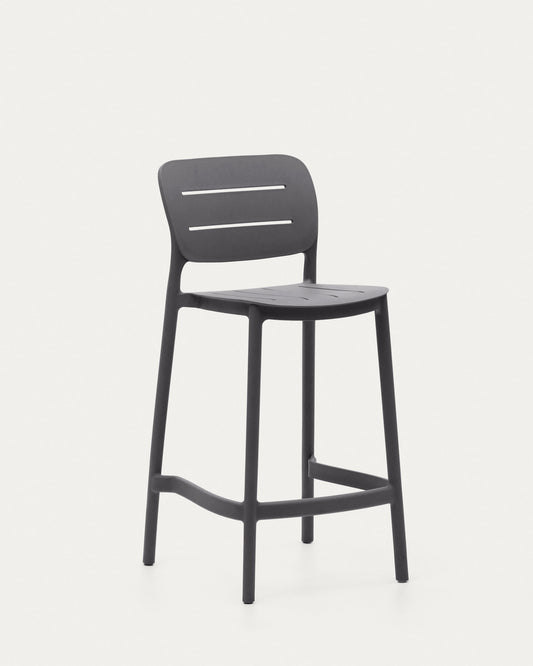Tabouret d'extérieur Morella en plastique gris hauteur 65 cm