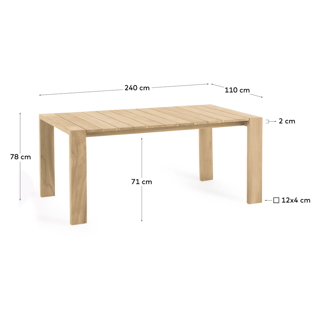 Victoire solid teak outdoor table 240 x 110 cm