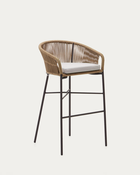 Tabouret Yanet en corde beige hauteur 80 cm