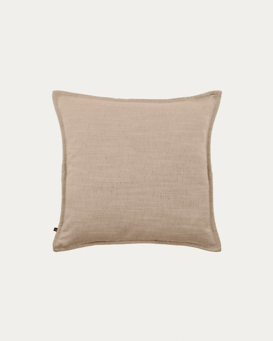 Housse de coussin Blok en lin beige 45 x 45 cm