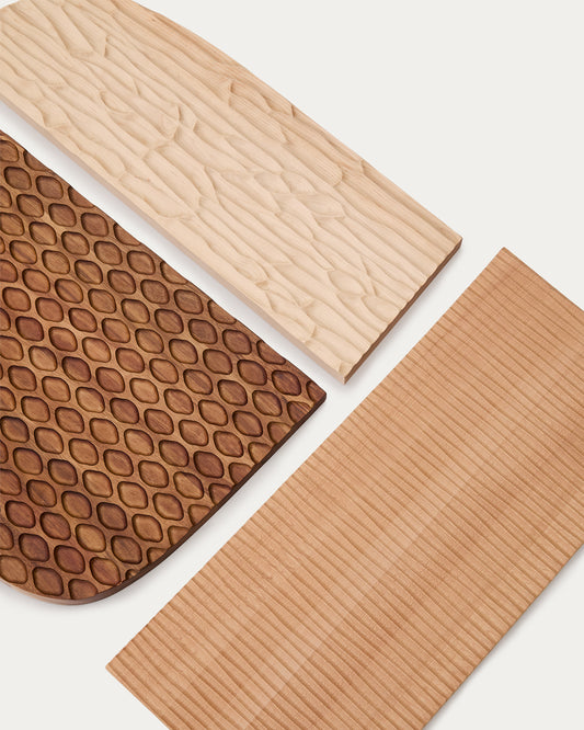 Panneau mural Trivax de 3 pièces en bois d’acacia FSC 100%