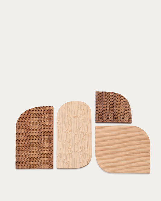 Panneau mural Trivax de 4 pièces en bois d’acacia FSC 100%