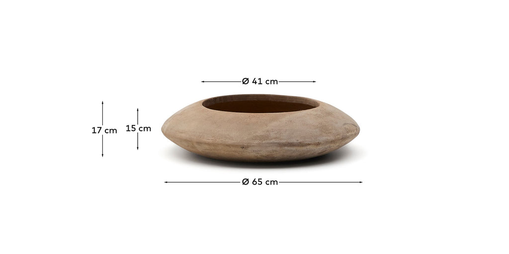 Cache-pot Rivor en terre cuite avec finition ton naturel Ø 65 cm