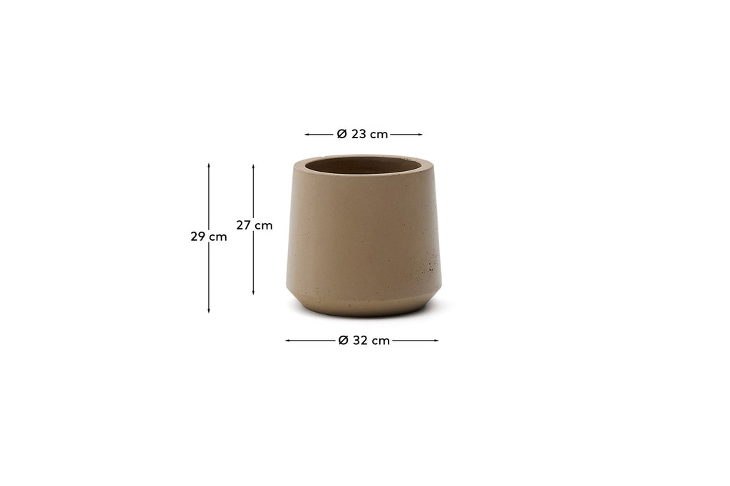 Cache-pot Calun en ciment beige Ø 32 cm