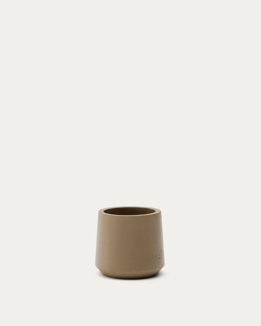 Cache-pot Calun en ciment beige Ø 32 cm