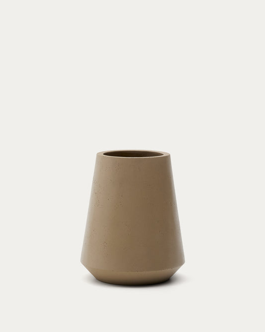 Cache-pot Calun en ciment beige Ø 50 cm