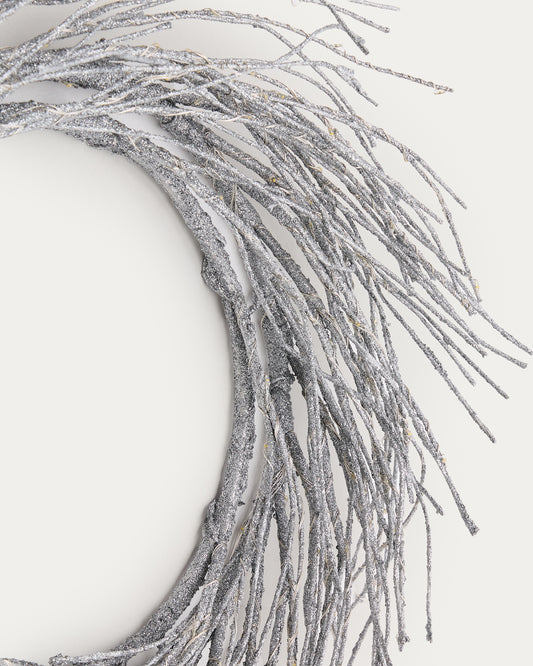 Bria luminous silver-coloured wreath, Ø 60 cm